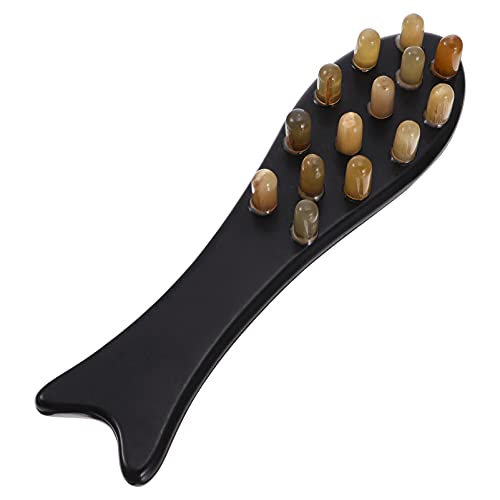 Healifty Ox Horn Comb Head Massager Guasha Massage Tool Scraping Comb Acupunc...