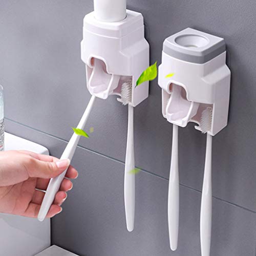 Healifty Toothpaste Dispenser Squeezer Pump Wall Mounted Storage Holder Hand ...