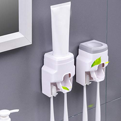 Healifty Toothpaste Dispenser Squeezer Pump Wall Mounted Storage Holder Hand ...