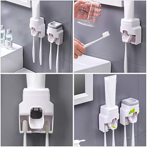 Healifty Toothpaste Dispenser Squeezer Pump Wall Mounted Storage Holder Hand ...