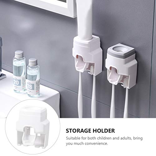 Healifty Toothpaste Dispenser Squeezer Pump Wall Mounted Storage Holder Hand ...