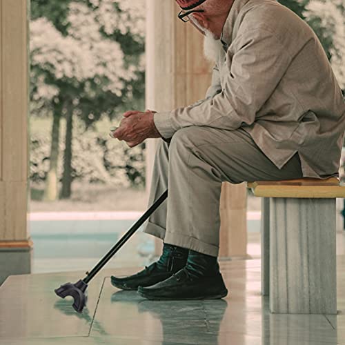 Healifty Trekking Pole Rubber Tips Black: Four Legged Walking Stick Floor Pro...