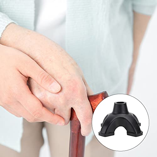 Healifty Trekking Pole Rubber Tips Black: Four Legged Walking Stick Floor Pro...