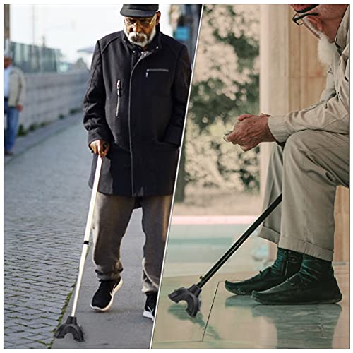 Healifty Trekking Pole Rubber Tips Black: Four Legged Walking Stick Floor Pro...