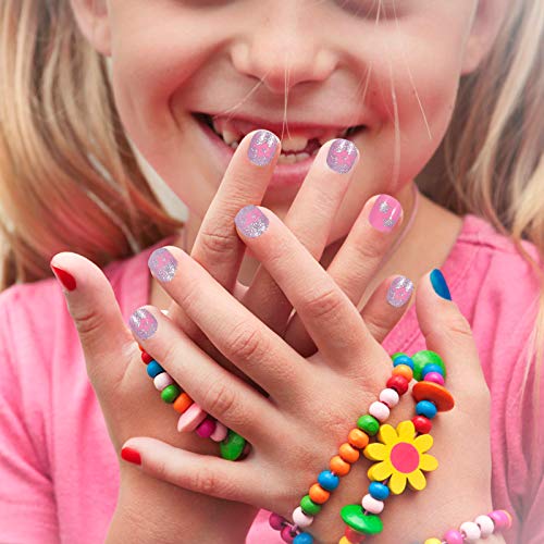 96pcs/ 4 Boxes Girl False Nails Kids Press on Short Fake Nails False Fingerna...