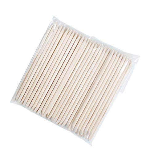 HEALLILY 100Pcs Nail Art Orange Wood Sticks Cuticle Pusher Remover Dead Skin ...