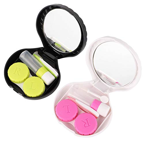 HEALLILY 2pcs Mini Contact Lens Case Travel Box Holder Storage Container with...