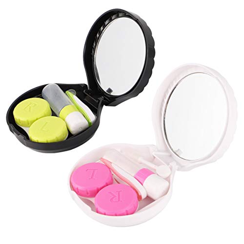 HEALLILY 2pcs Mini Contact Lens Case Travel Box Holder Storage Container with...