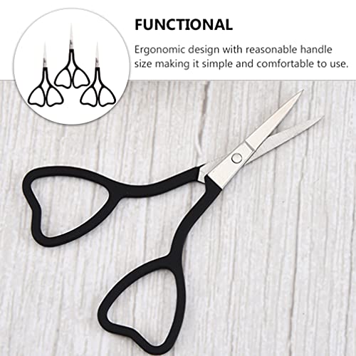 HEALLILY 3pcs Stainless Steel Eyebrow Scissors Straight Tip Nose Hair Cutter ...