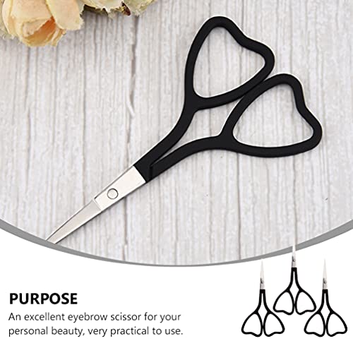 HEALLILY 3pcs Stainless Steel Eyebrow Scissors Straight Tip Nose Hair Cutter ...