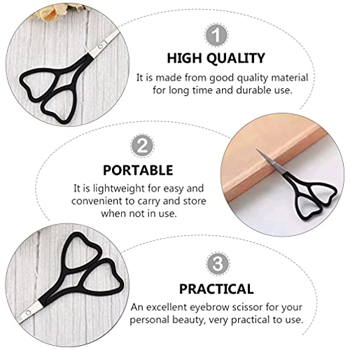 HEALLILY 3pcs Stainless Steel Eyebrow Scissors Straight Tip Nose Hair Cutter ...