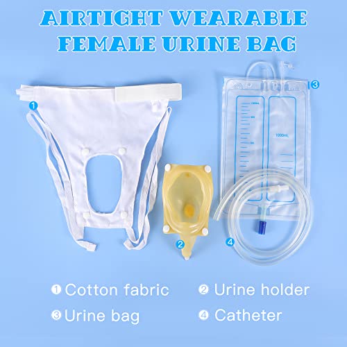 HEALLILY Female Urine Bag Urinal Collector Anti Allergic Medical Liquid Urine...