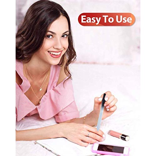 Glass Nail File and Nail Shiner, 4PC Crystal Nail File and Nano Glass Nail Bu...