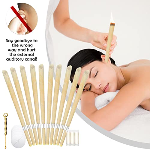 10 Pack Beeswax Ear Candles with Ear Spoon, Ear Wax Removal Candles, Ear Wax ...