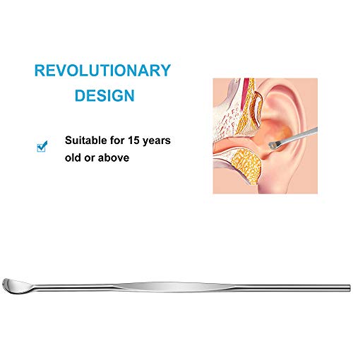 20pcs Sliver Metal Ear Spoon Earwax Curette Remover Earpick Tool Hanging Clea...
