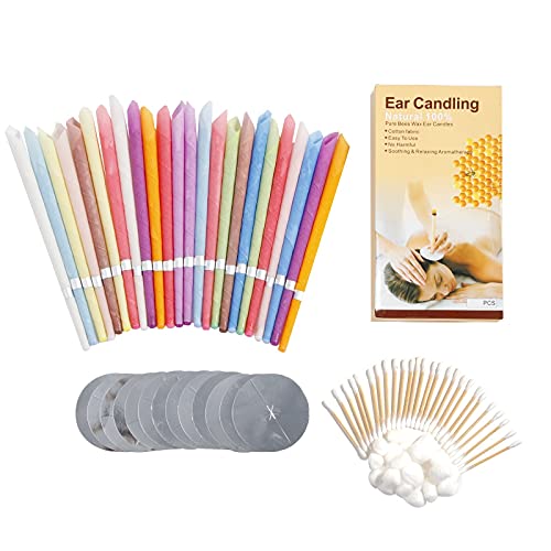 Beeswax Ear Candles Ear Wax Removal, Set of 24 Ear Wax Candles for Ear Candli...