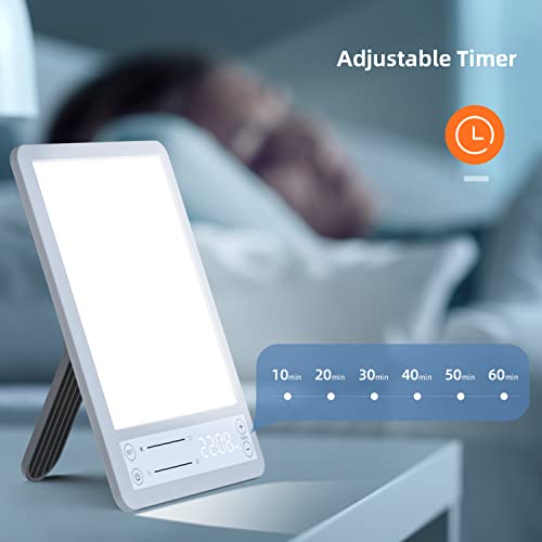 Light Therapy Lamp, UV-Free 10,000 Lux Sun Lamp, Ultra-Thin Touch Control LED...