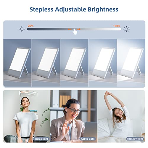 Light Therapy Lamp, UV-Free 10,000 Lux Sun Lamp, Ultra-Thin Touch Control LED...