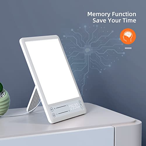 Light Therapy Lamp, UV-Free 10,000 Lux Sun Lamp, Ultra-Thin Touch Control LED...