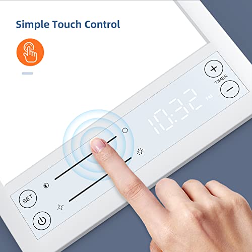 Light Therapy Lamp, UV-Free 10,000 Lux Sun Lamp, Ultra-Thin Touch Control LED...