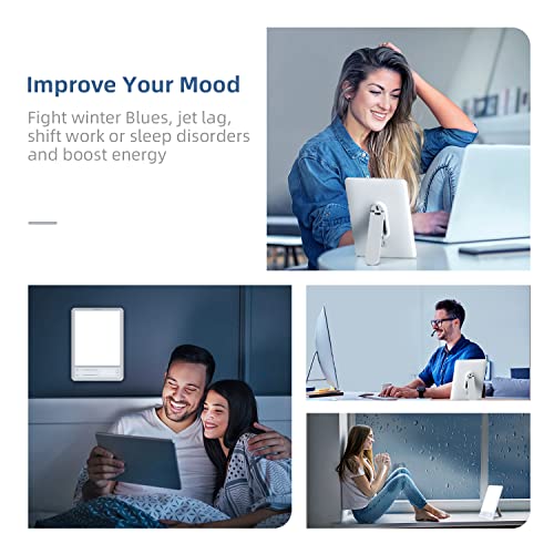 Light Therapy Lamp, UV-Free 10,000 Lux Sun Lamp, Ultra-Thin Touch Control LED...