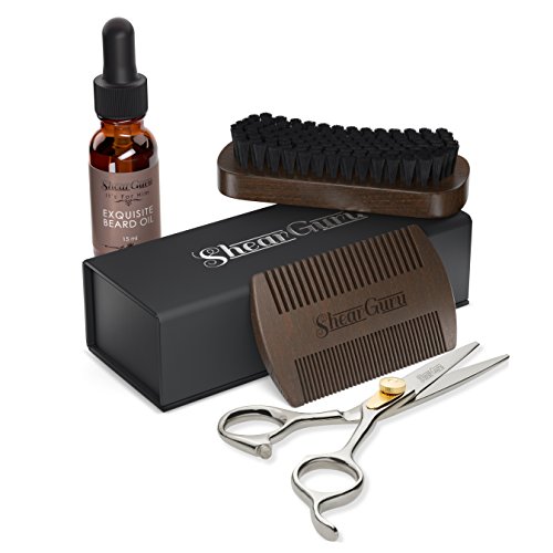 Natural Complete Care Beard Grooming Kit for Men– Brush Set- Hair Cutting Bar...