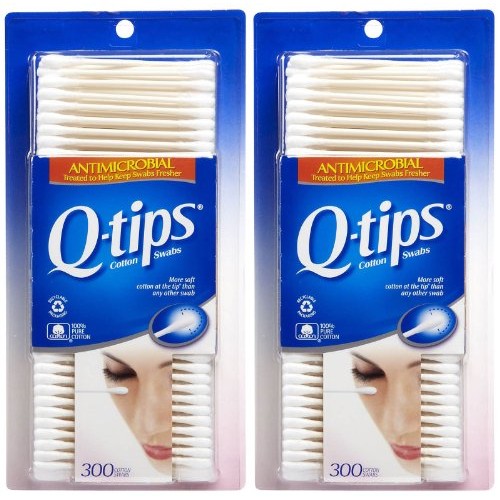 Q-tips Cotton Swabs, 300 Count (Pack of 2)