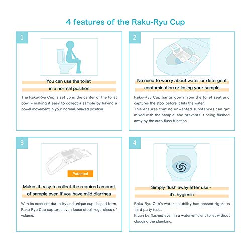 Raku-Ryu Cup flushable Stool Sample Collection Sheet (Pack of 5)