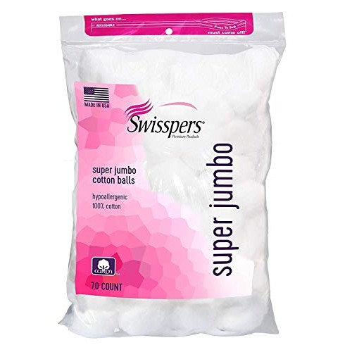 Swisspers Cotton Balls Jumbo Plus Size, 70 Count (Pack of 3)
