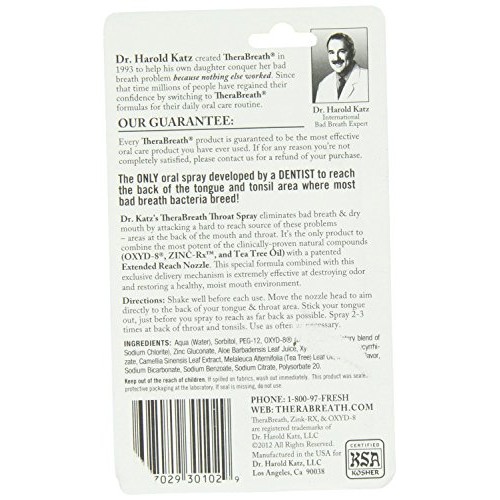 TheraBreath Fresh Breath Throat Spray with Green Tea Xylitol & Aloe Vera 1 fl...