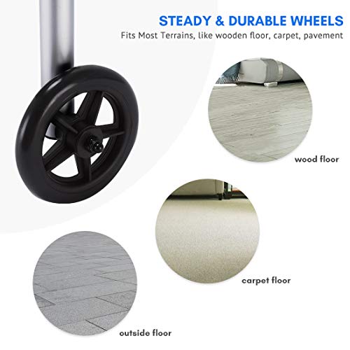 Health Line Massage Products 3-in-1 Stand-Assist Folding Walker with 5" Wheel...