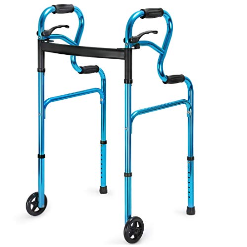 Health Line Massage Products 3-in-1 Stand-Assist Folding Walker with 5" Wheel...