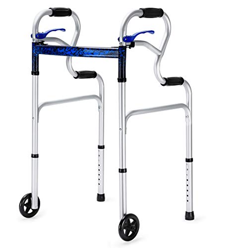 Health Line Massage Products 3-in-1 Stand-Assist Folding Walker with 5" Wheel...