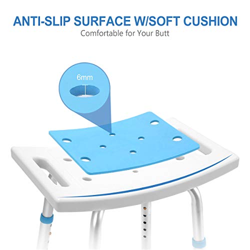 Health Line Massage Products Shower Stool 350lbs Bath Seat Chair, Tool-Free A...