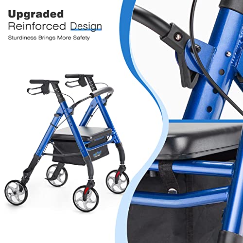 Heavy Duty Rollator Walker by Health Line Massage Products - Bariatric Rollin...