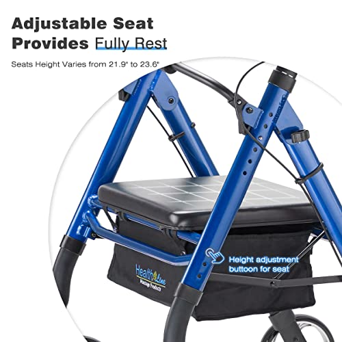Heavy Duty Rollator Walker by Health Line Massage Products - Bariatric Rollin...