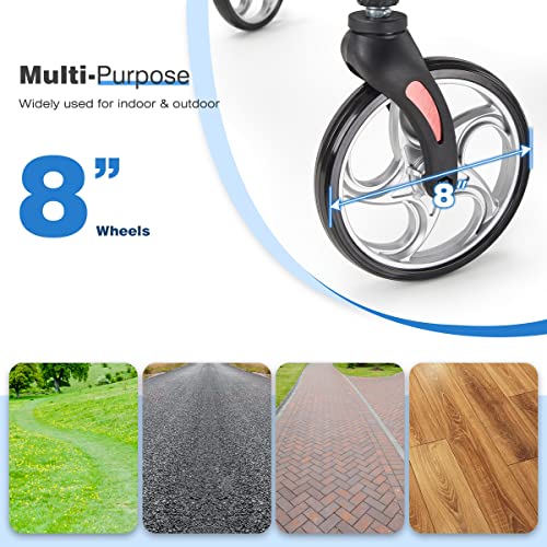 Heavy Duty Rollator Walker by Health Line Massage Products - Bariatric Rollin...