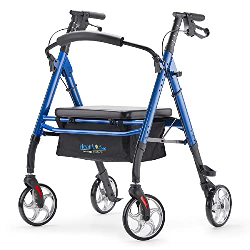 Heavy Duty Rollator Walker by Health Line Massage Products - Bariatric Rollin...