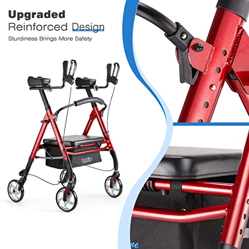 Heavy Duty Rollator Walker with Armrest by Health Line Massage Products, Bari...