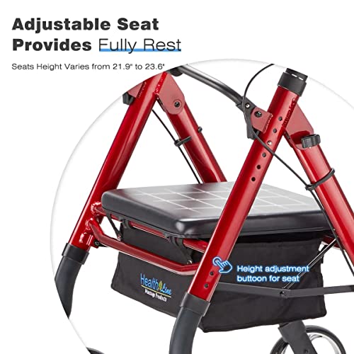 Heavy Duty Rollator Walker with Armrest by Health Line Massage Products, Bari...