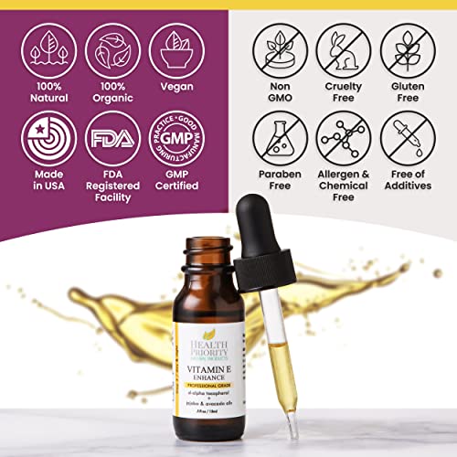 Organic Vitamin E Oil for Skin & Scars. Small Batch, All Natural Vitamin E Se...