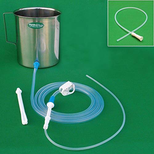 HealthAndYoga(TM) Stainless Steel Enema Kit with Complete Tubing - 2 Quart Co...