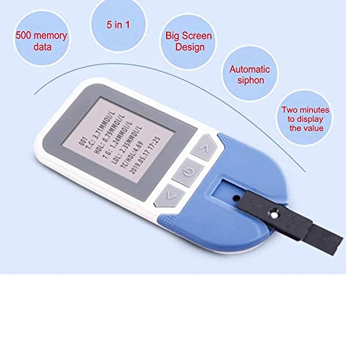 Healthcaretuye 5 in 1 Lipid Test Meter Cholesterol Meter Analyzer HDL LDL Tri...