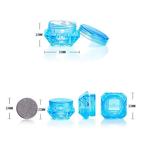 Healthcom 50 Pcs 5 Gram/5 ML Cosmetic Sample Empty Container Plastic Clear Co...