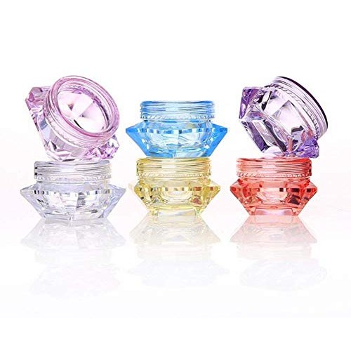 Healthcom 50 Pcs 5 Gram/5 ML Cosmetic Sample Empty Container Plastic Clear Co...