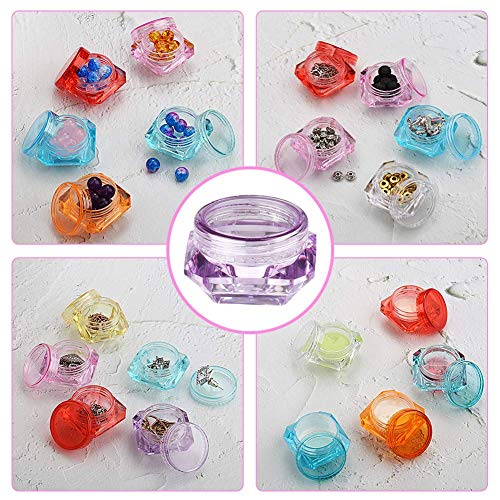Healthcom 50 Pcs 5 Gram/5 ML Cosmetic Sample Empty Container Plastic Clear Co...