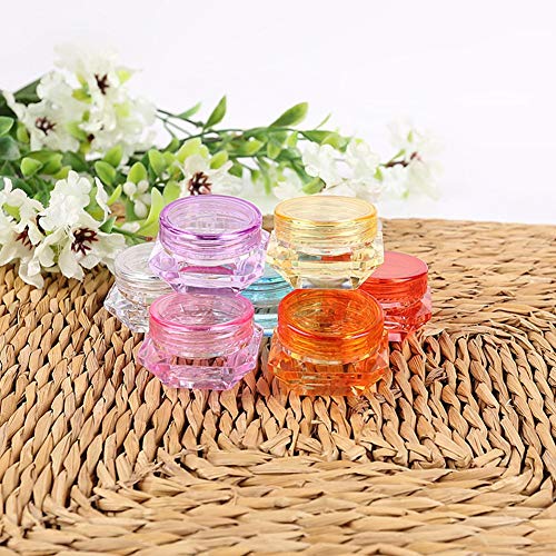 Healthcom 50 Pcs 5 Gram/5 ML Cosmetic Sample Empty Container Plastic Clear Co...