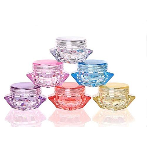 Healthcom 50 Pcs 5 Gram/5 ML Cosmetic Sample Empty Container Plastic Clear Co...