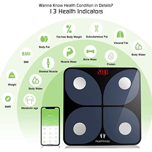 Scales for Body Weight Healthkeep Bathroom Scale Smart Wireless Digital Scale...