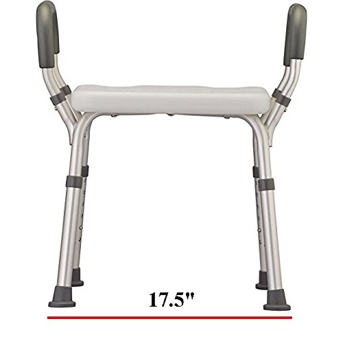 Bath Seat Shower Bench with Arms, Adjustable Shower Chair with Arms Padded Ha...